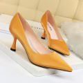 Woman shoes new arrivals 2019 cup heel low heels pump best price simple style big size 43 pointed toe dress shoe